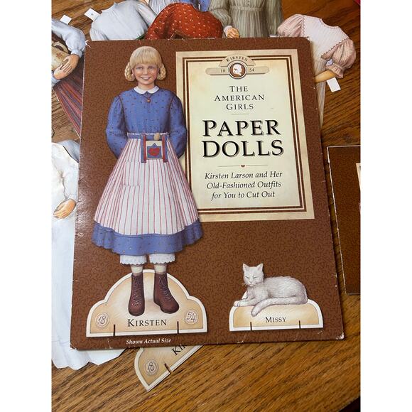 Vintage 1992 American Girl Kirsten Larson Paper Doll  Clothes Accessories Pet - Picture 1 of 10